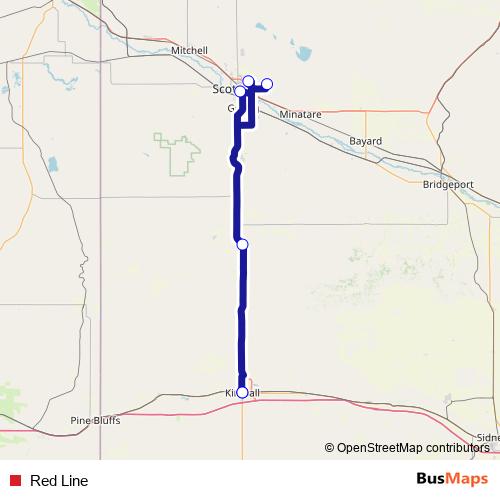 Red Line bus Line Map