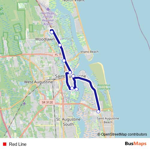 Red Line bus Line Map