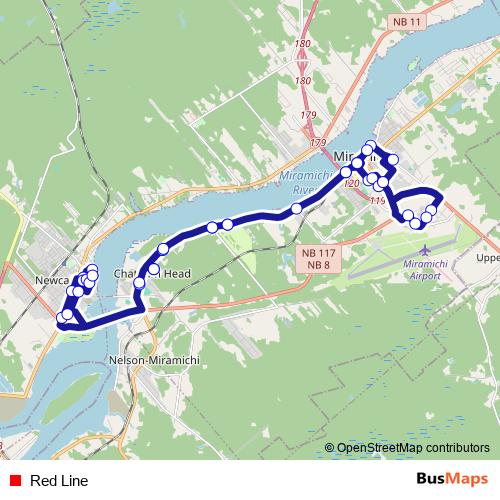 Red Line bus Line Map