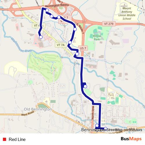 Red Line bus Line Map