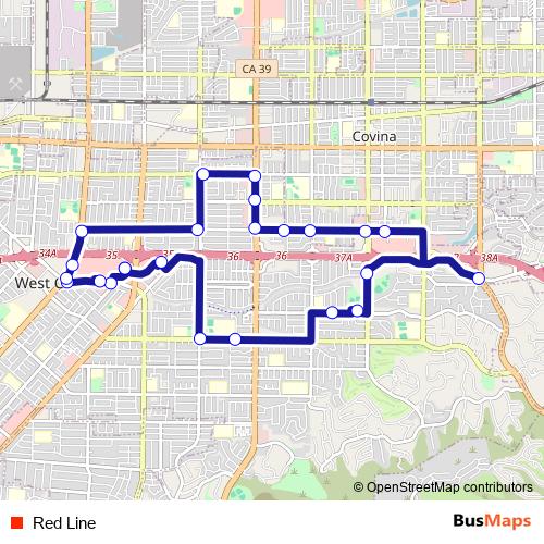 Red Line bus Line Map