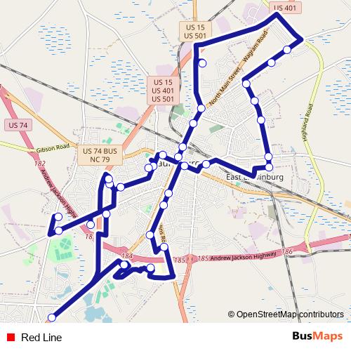 Red Line bus Line Map