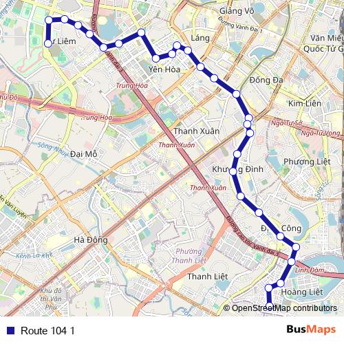 Route 104 1 bus Line Map