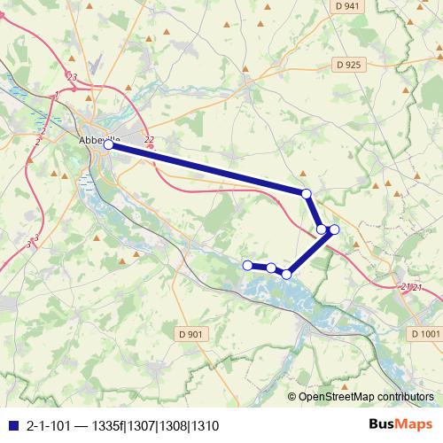2-1-101 bus Line Map