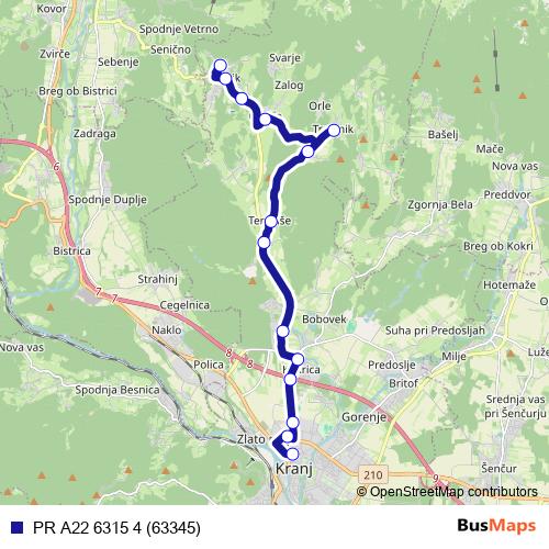 PR A22 6315 4 (63345) bus Line Map