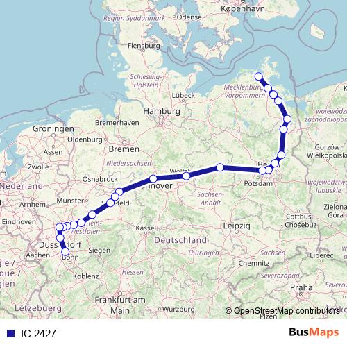 IC 2427 rail Line Map