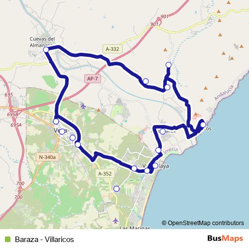 Baraza - Villaricos bus Line Map
