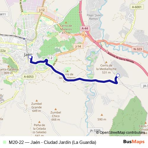 M20-22 bus Line Map