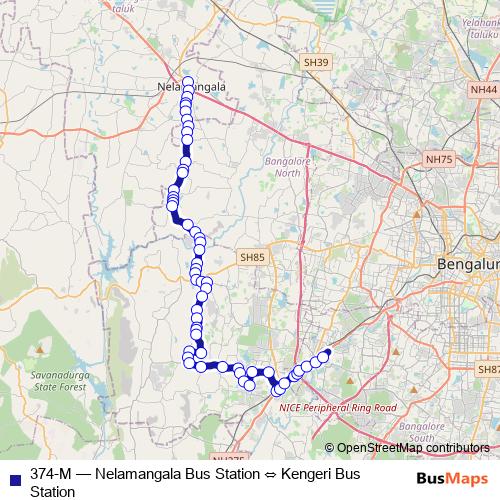 374-M bus Line Map