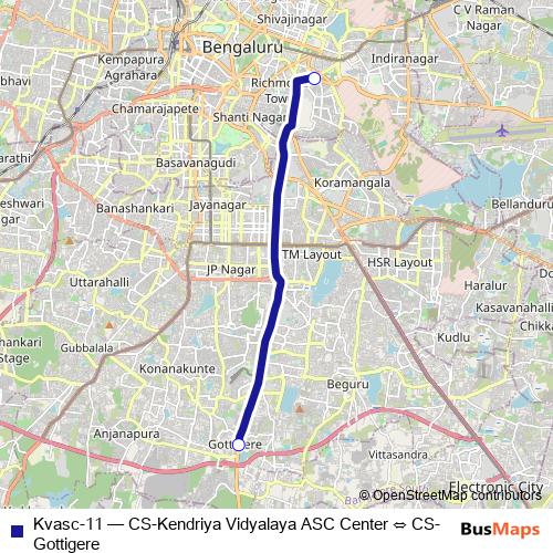 Kvasc-11 bus Line Map