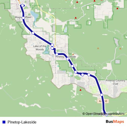 Pinetop-Lakeside bus Line Map