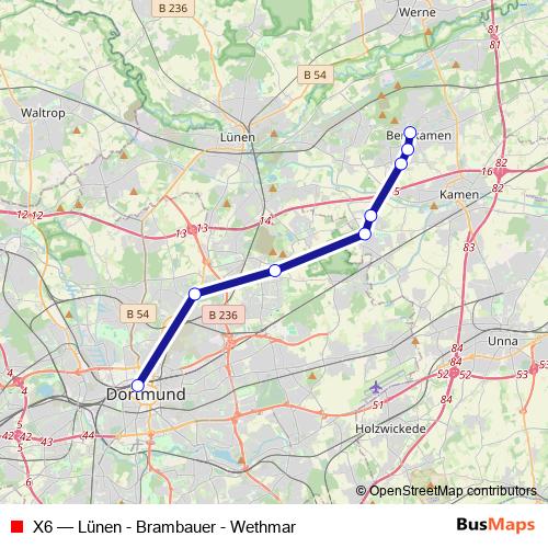 X6 bus Line Map