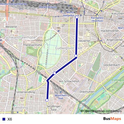 X6 bus Line Map