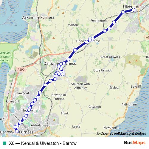 X6 bus Line Map