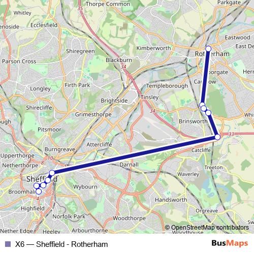 X6 bus Line Map
