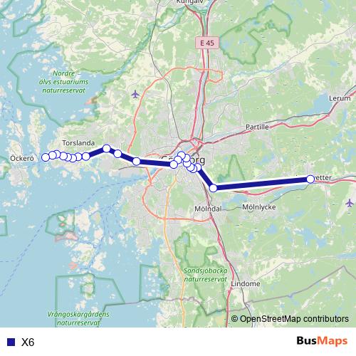 X6 bus Line Map