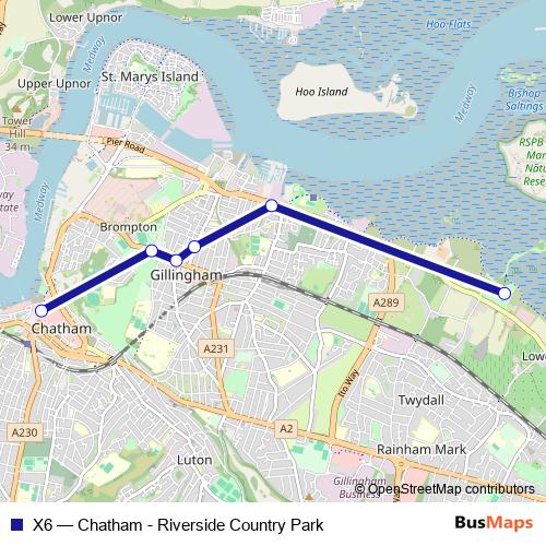 X6 bus Line Map