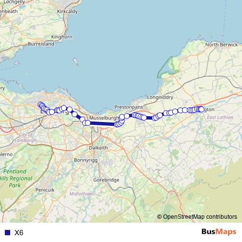 X6 bus Line Map