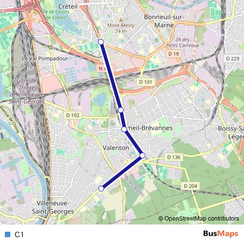 C1 cable-car Line Map