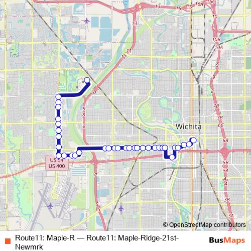 Route11: Maple-R bus Line Map