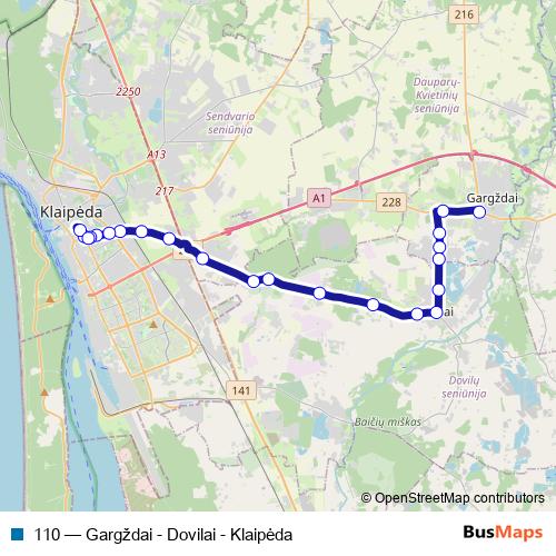 110 bus Line Map