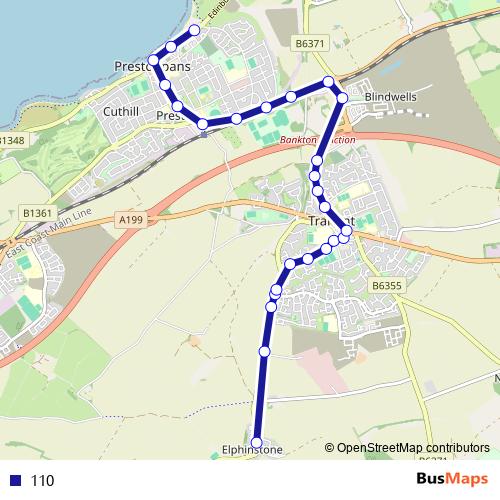 110 bus Line Map