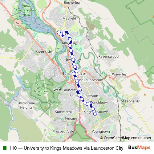 110 bus Line Map