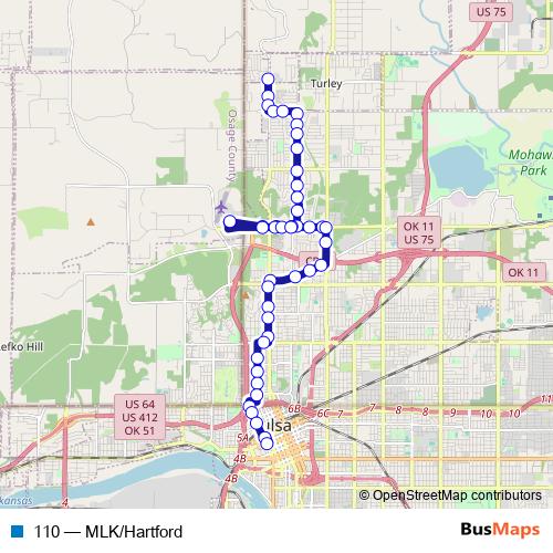 110 bus Line Map