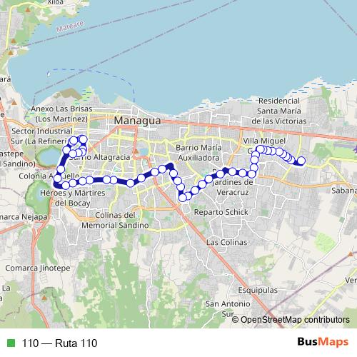 110 bus Line Map