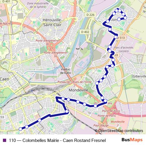 110 bus Line Map