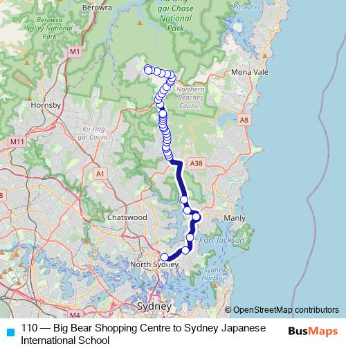 110 bus Line Map