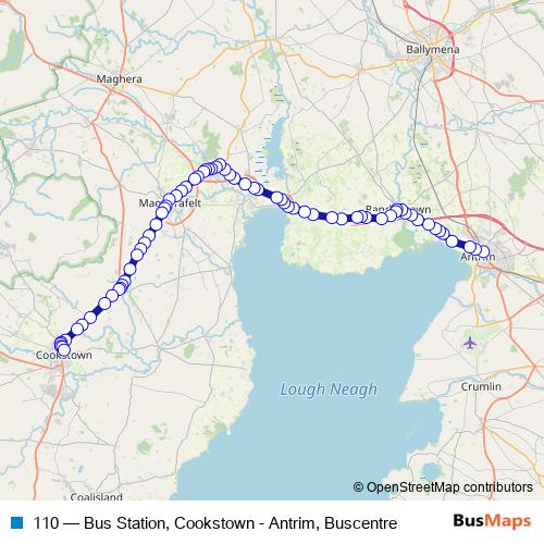 110 bus Line Map