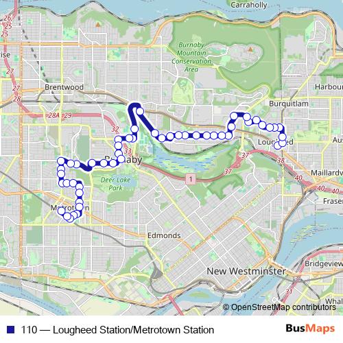 110 bus Line Map