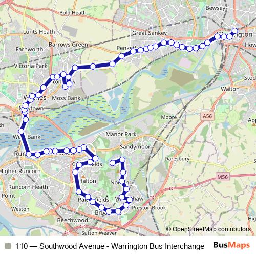 110 bus Line Map