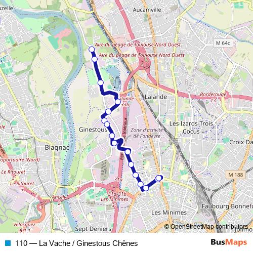 110 bus Line Map
