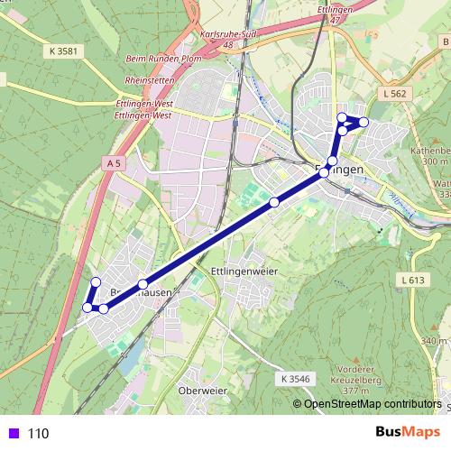 110 bus Line Map
