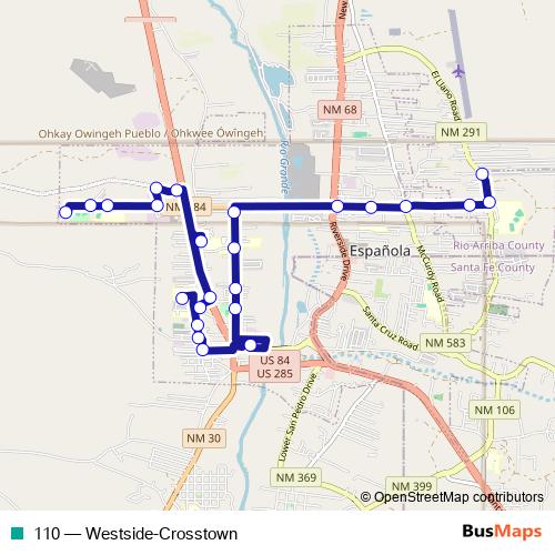 110 bus Line Map