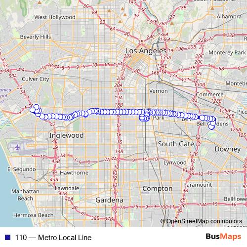 110 bus Line Map