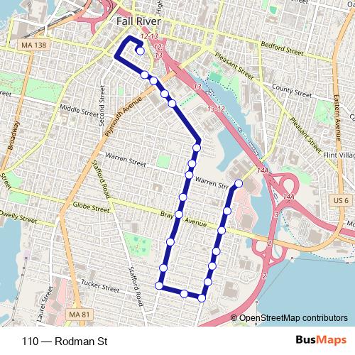 110 bus Line Map