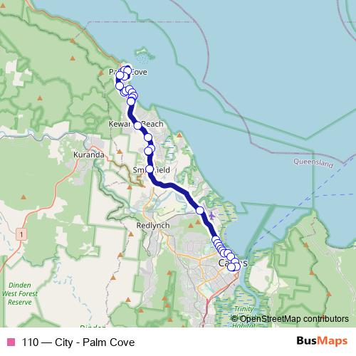 110 bus Line Map