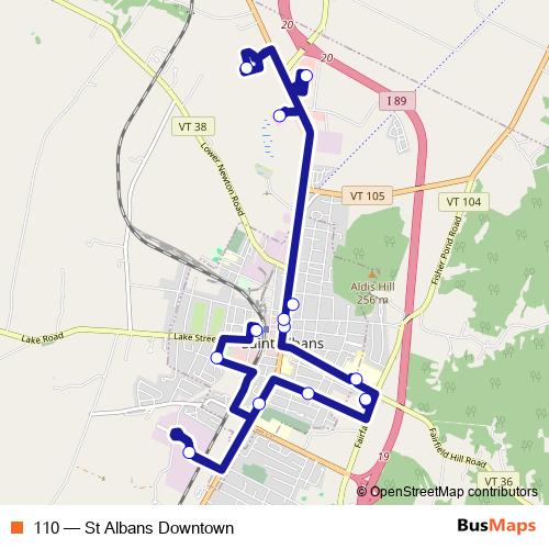 110 bus Line Map