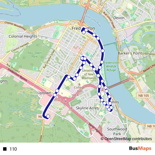 110 bus Line Map