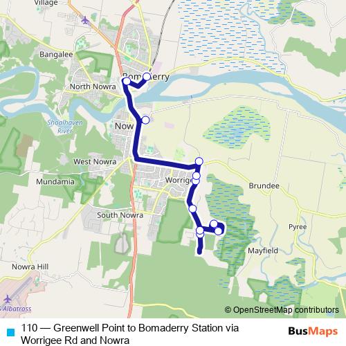 110 bus Line Map