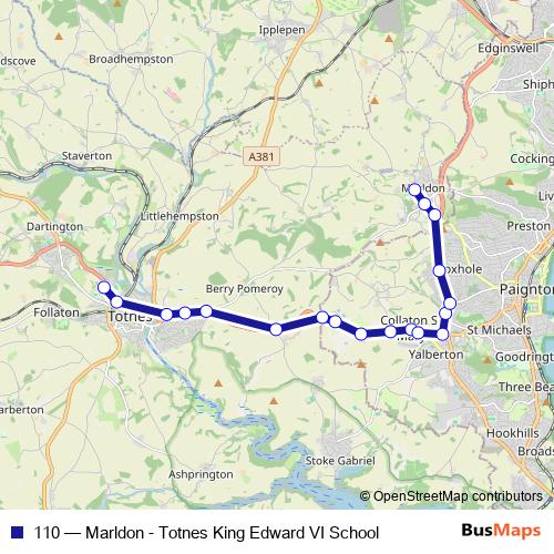 110 bus Line Map