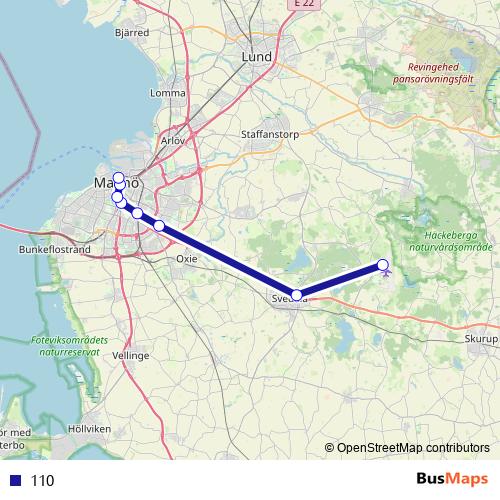 110 bus Line Map