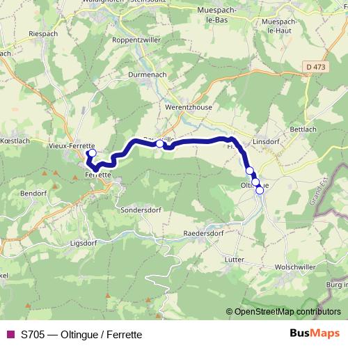 S705 bus Line Map