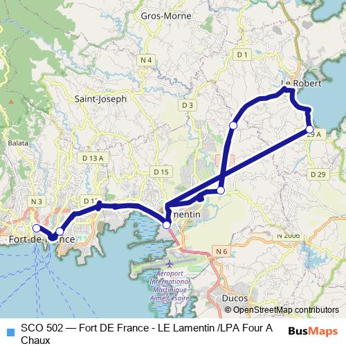 SCO 502 bus Line Map