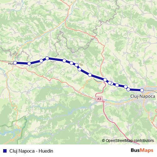 Cluj Napoca - Huedin bus Line Map