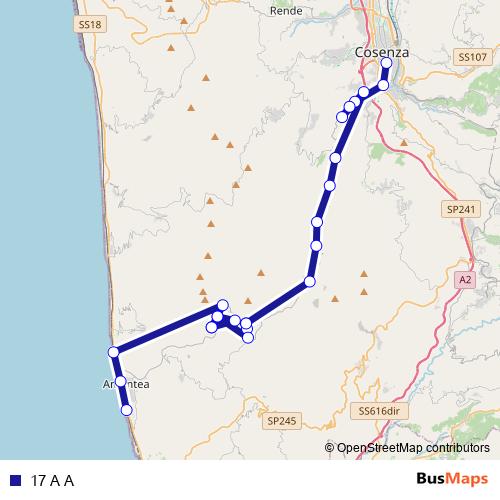 17 A A bus Line Map