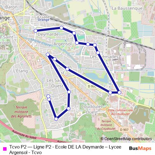 Tcvo P2 bus Line Map